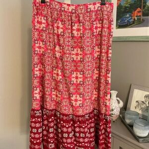 Floral Red, pink, and white skirt.